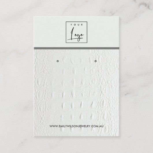 DE VISITE CARTE D'AFFICHAGE EN CUIR BLANC TEXTURE ÉTUDIANT (Devant)
