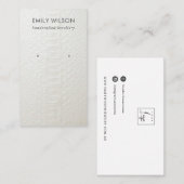 DE VISITE CARTE D'AFFICHAGE EN CUIR BLANC TEXTURE ÉTUDIANT (Devant / Derrière)