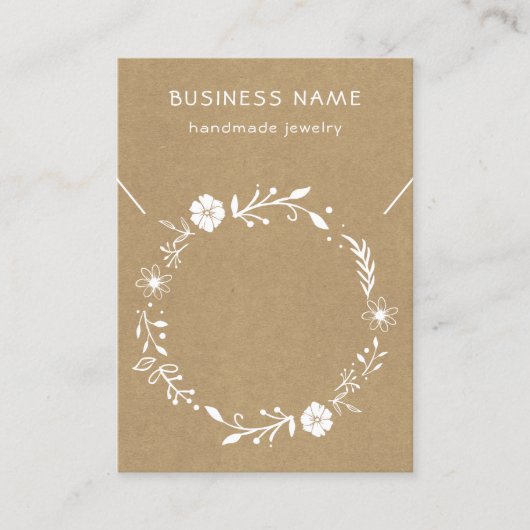 De Visite Carte d'affichage en Kraft Rustic Floral Wreath (Devant)