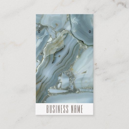 De Visite Carte d'affichage en marbre bleu brillant (Devant)