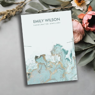 DE VISITE CARTE D'AFFICHAGE EN MARBRE D'OR BLEU AQUA