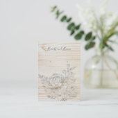 De Visite Carte d'affichage Esquisse florale en bois (Debout devant)
