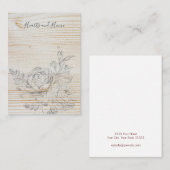 De Visite Carte d'affichage Esquisse florale en bois (Devant / Derrière)