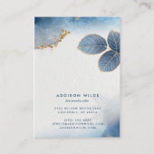 De Visite Carte d'affichage Feuille couleur or bleu (Dos)