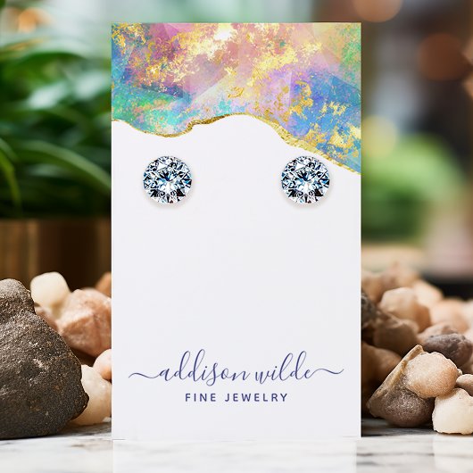 De Visite Carte d'affichage Fire Opal Rainbow Gemstone