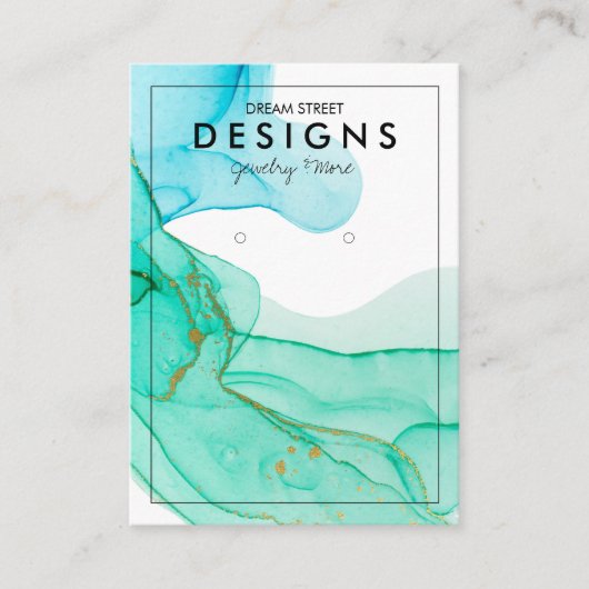 De Visite Carte d'affichage Green Blue Gold tendance (Devant)