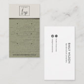 DE VISITE CARTE D'AFFICHAGE GREEN KRAFT WHITE DOT 3 STUD EAR (Devant / Derrière)