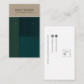 DE VISITE CARTE D'AFFICHAGE KRAFT GREEN COULEUR BLOCK STUD (Devant / Derrière)