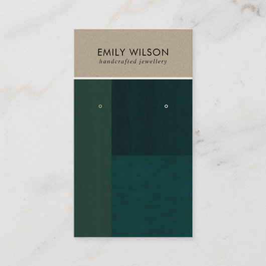 DE VISITE CARTE D'AFFICHAGE KRAFT GREEN COULEUR BLOCK STUD (Devant)