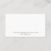 De Visite Carte d'affichage mariage Ring Bridesmaid (Dos)