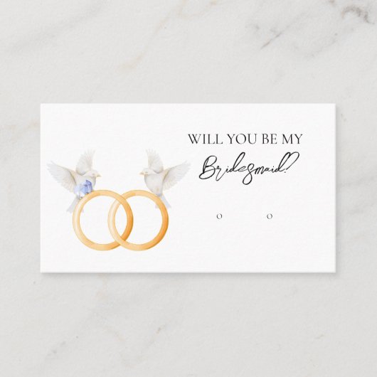 De Visite Carte d'affichage mariage Ring Bridesmaid (Devant)