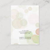 De Visite Carte d'affichage moderne Beige Green Bubbles (Dos)