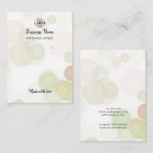 De Visite Carte d'affichage moderne Beige Green Bubbles (Devant / Derrière)