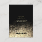 De Visite Carte d'affichage moderne Calligraphy Gold Black E (Dos)