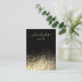 De Visite Carte d'affichage moderne Calligraphy Gold Black E (Debout devant)