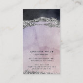 De Visite Carte d'affichage moderne d'oreille violet noir (Dos)