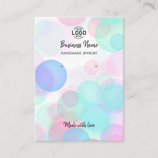 De Visite Carte d'affichage moderne en bulles roses (Devant)