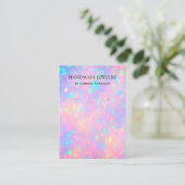 De Visite Carte d'affichage moderne Girly Faux Holographique (Debout devant)