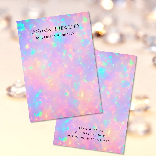 De Visite Carte d'affichage moderne Girly Faux Holographique