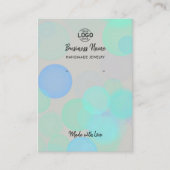 De Visite Carte d'affichage moderne Gris Bleu Boules d'oreil (Devant)