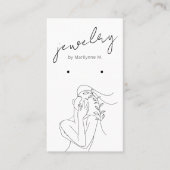 De Visite Carte d'affichage moderne noir blanc à oreille (Devant)