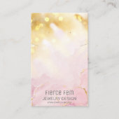 De Visite Carte d'affichage moderne pour bijoux en or et ros (Devant)