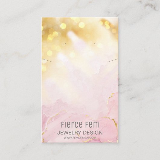 De Visite Carte d'affichage moderne pour bijoux en or et ros (Devant)