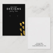 De Visite Carte d'affichage Motif or (Devant / Derrière)