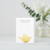 De Visite Carte d'affichage Pastel Jaune Fleur Bijoux (Debout devant)