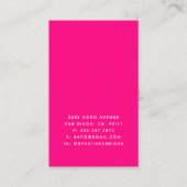 De Visite Carte d'affichage personnalisée rose chaud (Dos)