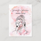De Visite Carte d'affichage Portrait d'aquarelle (Devant)