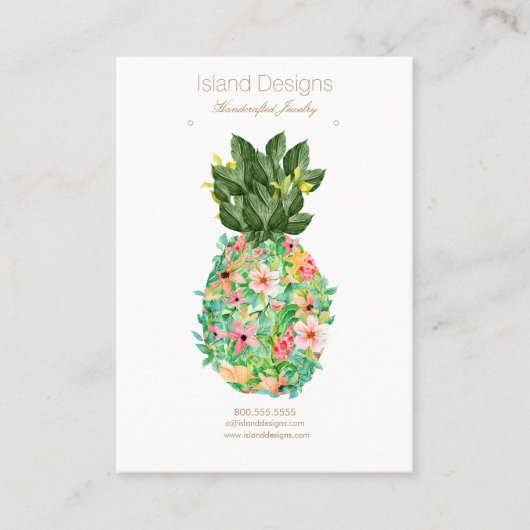 De Visite Carte d'affichage pour bijoux à ananas (Devant)
