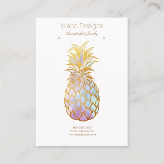 De Visite Carte d'affichage pour bijoux à ananas (Devant)