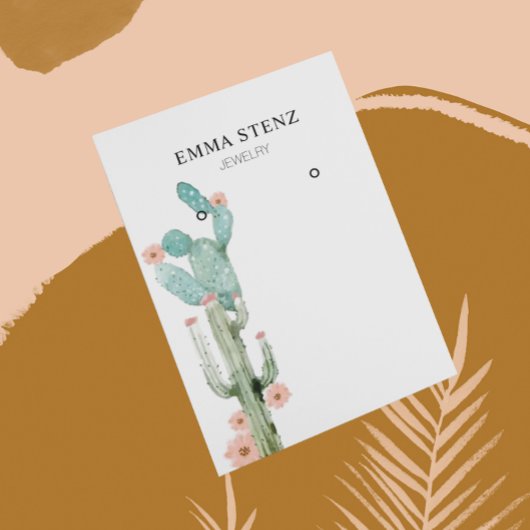 De Visite Carte d'affichage pour bijoux à oreilles ・ Cactus
