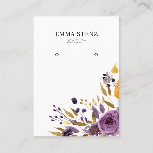 De Visite Carte d'affichage pour bijoux à oreilles ・ Floral (Devant)