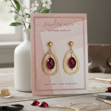 Carte d'affichage pour bijoux d'art rose pâle Dust