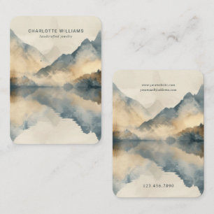 De Visite Carte d'affichage pour bijoux Watercolor Mountain