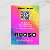 De Visite Carte d'affichage pour collier arc-en-ciel en néon (Dos)