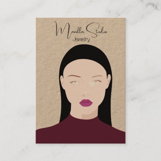 De Visite Carte d'affichage pour fille à cheveux longs d'art (Devant)