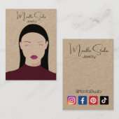 De Visite Carte d'affichage pour fille à cheveux longs d'art (Devant / Derrière)