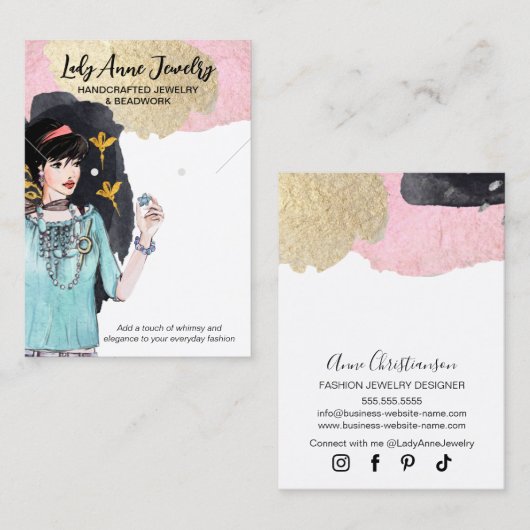 De Visite Carte d'affichage pour la bijouterie captivante (Devant / Derrière)