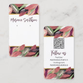 De Visite Carte d'affichage QR Code Gold Pastel Boucles d'or (Devant / Derrière)