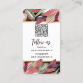De Visite Carte d'affichage QR Code Gold Pastel Boucles d'or (Dos)