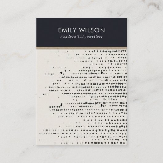 DE VISITE CARTE D'AFFICHAGE RETRO BLACK WHITE DOTS 2 STUD EA (Devant)