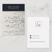 DE VISITE CARTE D'AFFICHAGE RETRO BLACK WHITE DOTS 2 STUD EA (Devant / Derrière)