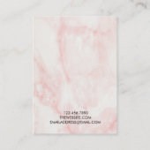 De Visite Carte d'affichage rose en marbre (Dos)