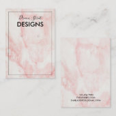 De Visite Carte d'affichage rose en marbre (Devant / Derrière)