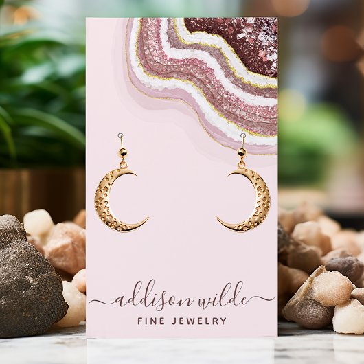 De Visite Carte d'affichage rose Gold Blush Agate Geode