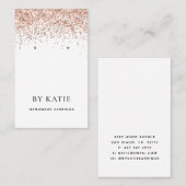 De Visite Carte d'affichage rose Gold Faux Parties scintilla (Devant / Derrière)