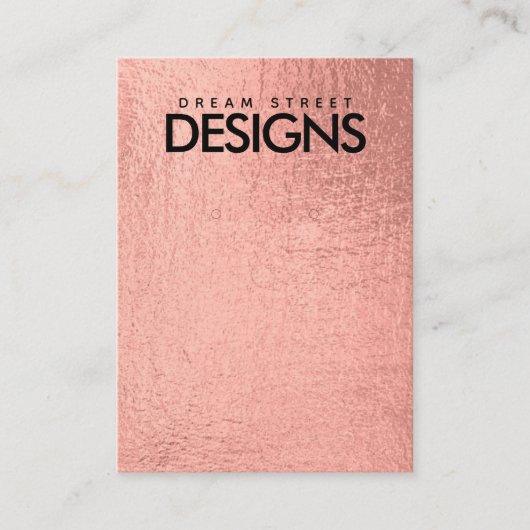 De Visite Carte d'affichage rose Gold Metallic (Devant)